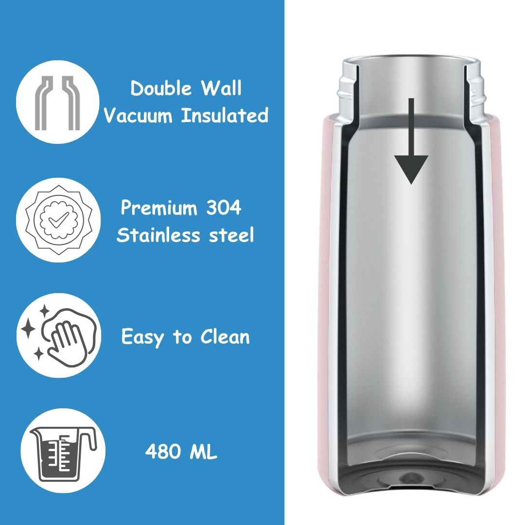 Mumfactory® Water Bottle For Kids 480 ML, Stainless Steel