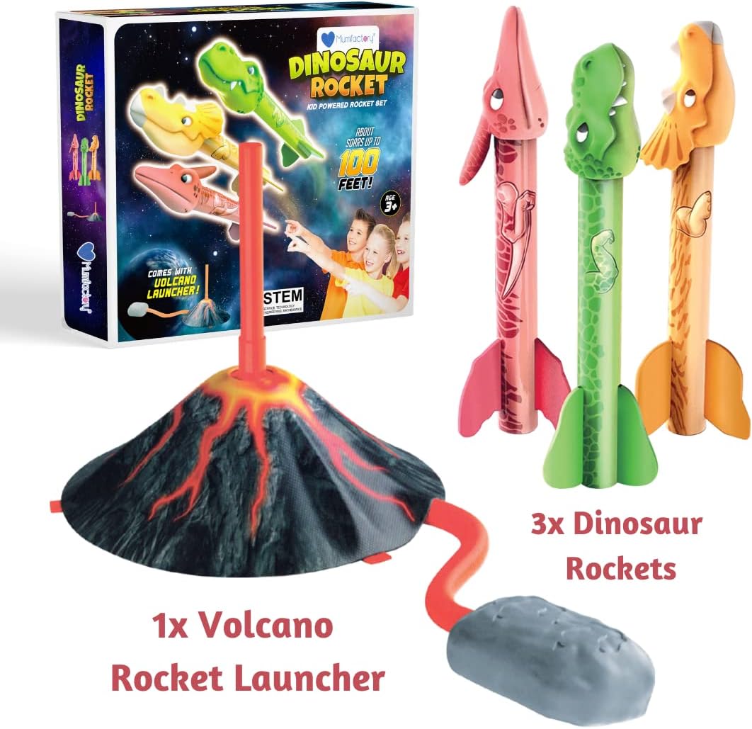Dinosaur Rocket Launcher for Kids - 3 Dino