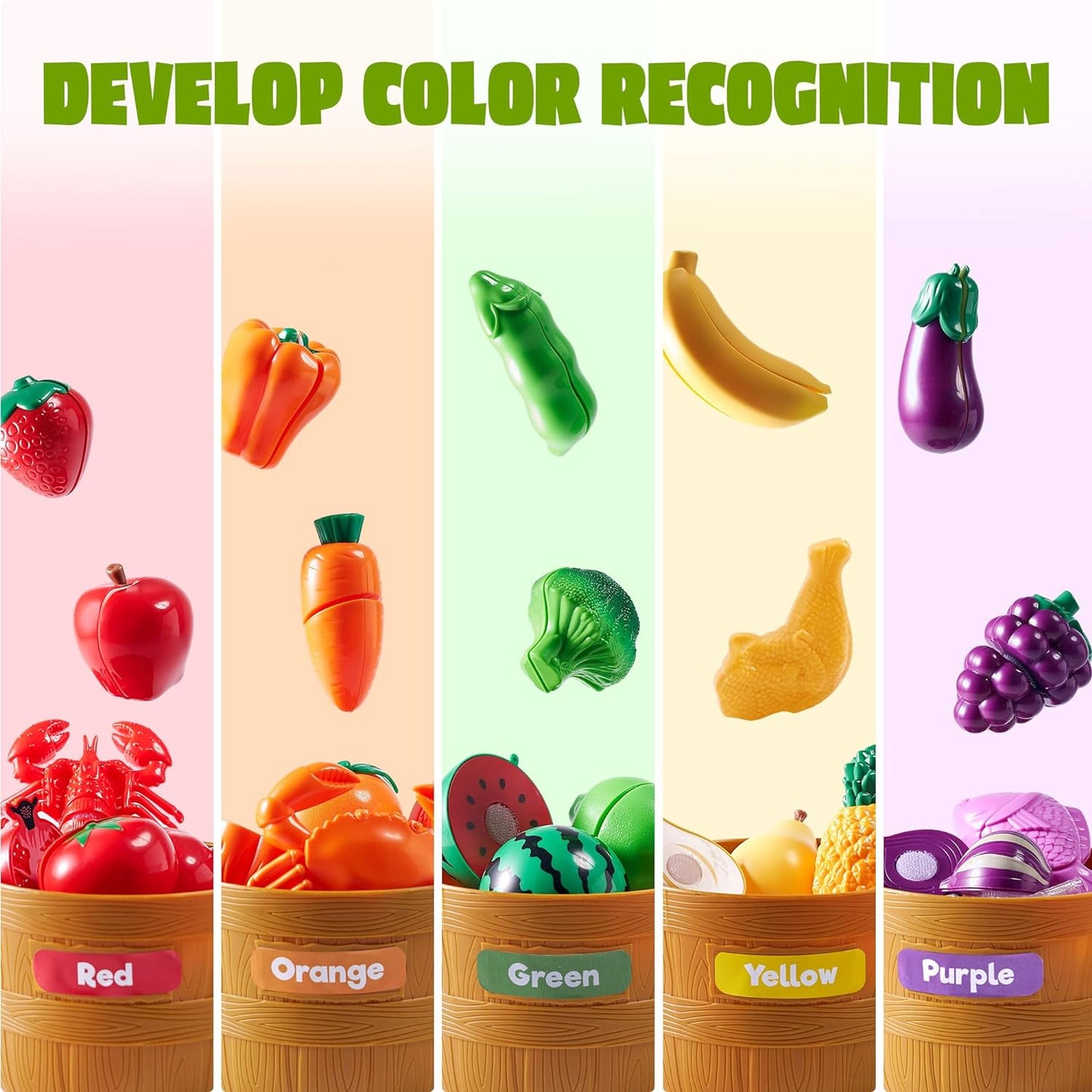 Color Sorting Play Food Set