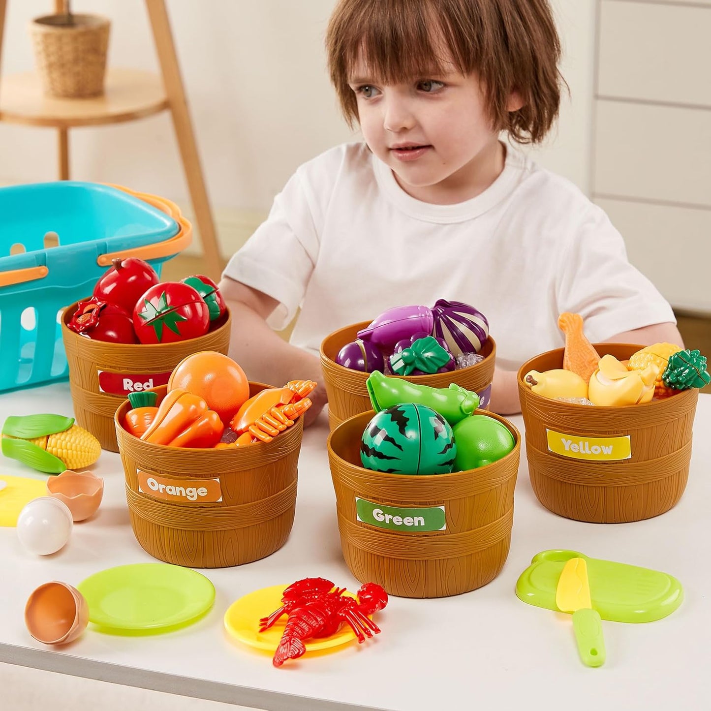 Color Sorting Play Food Set