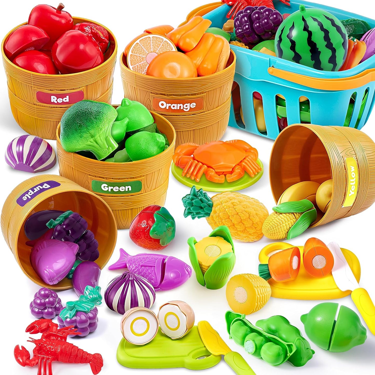 Color Sorting Play Food Set