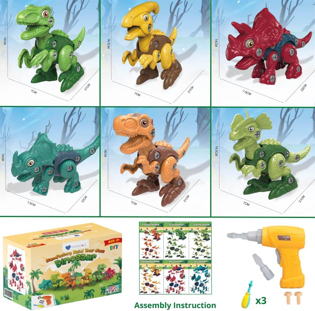 Tak a Part Dinosaur Toys - 6 Dinosaur Set